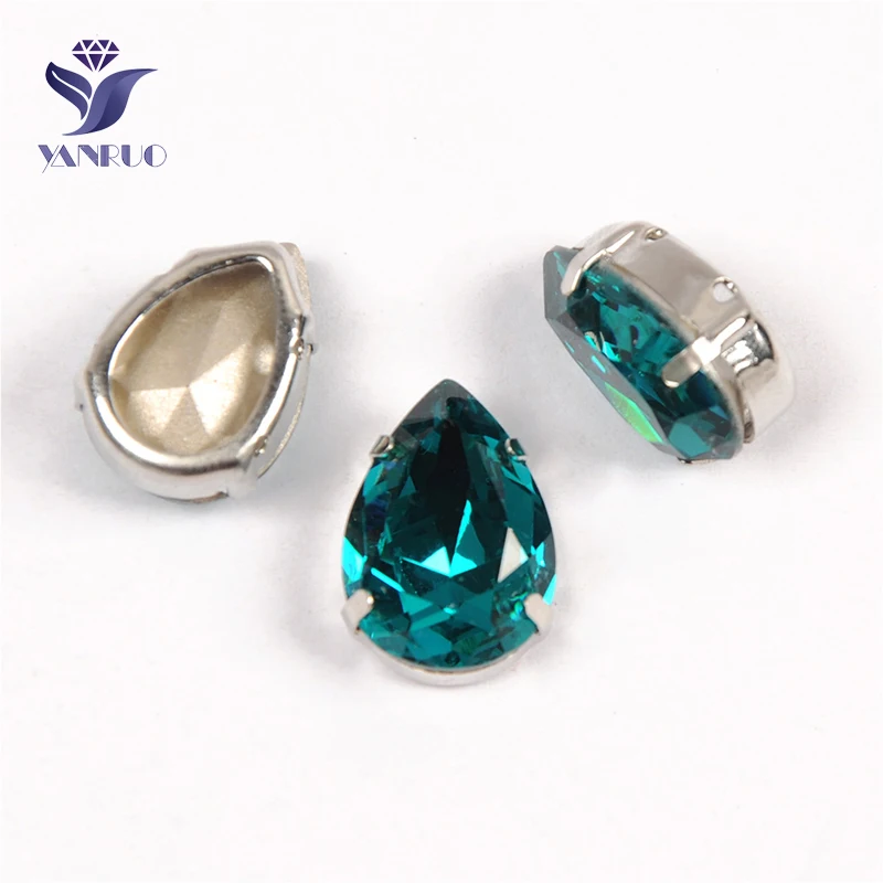 Yanruo 4320 все размеры Синий Циркон капли блестящие камни DIY заостренный назад