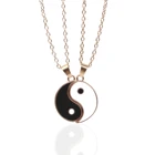 Парные ожерелья с подвесками Tai Chi Yin Yang для пары Best Friends Длинная цепочка из золота ожерелья для женщин мужчин модные украшения, 2 шт.