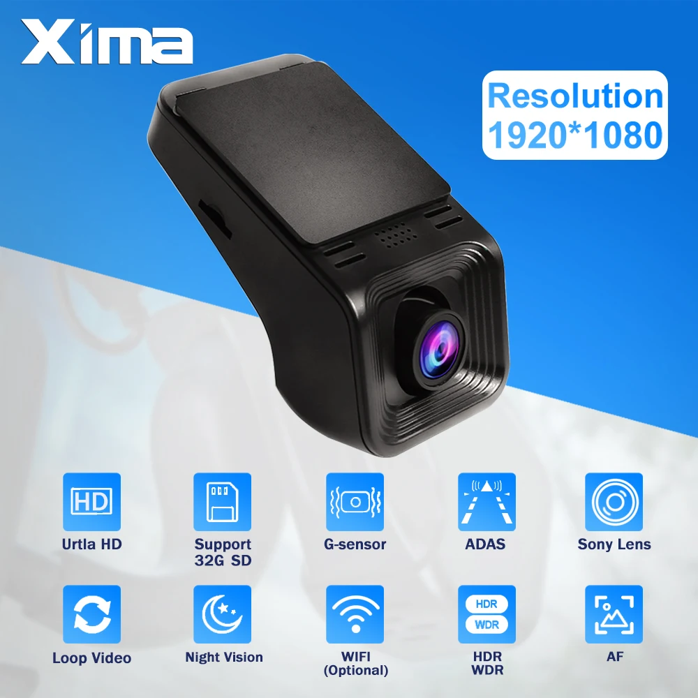 XIMA Car Recorders DVR Camera HD 1080P Video Recorder WIFI/USB Dashcam Dash Cam registrar Spuer Night Vision For Radio | Автомобили и