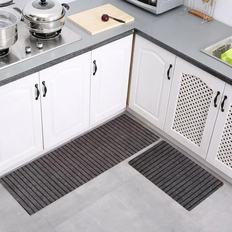 Полосатый коврик для двери устойчивый к пятнам поглощающий воду кухонный