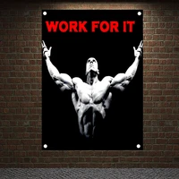work for it motivational workout posters wall sticker yoga bodybuilding fitness banners flags wall art tapestry gym home decor