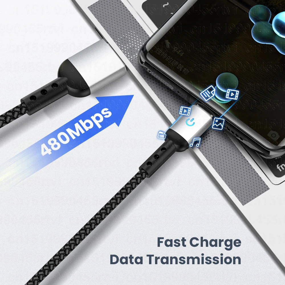 5А USB Type C кабель Whit LED для Huawei Mate 40 Pro Micro быстрой зарядки Samsung S20 Xiaomi | Мобильные