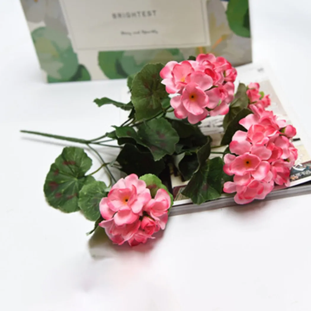 Artificial Geranium Red Pink Flowers Plant Plants Flower Decorative Arrangements For Photographic Sets | Дом и сад