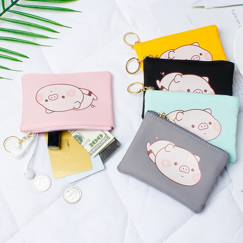 Новинка 2019 женское детское портмоне с милой Свинкой маленький кошелек на молнии
