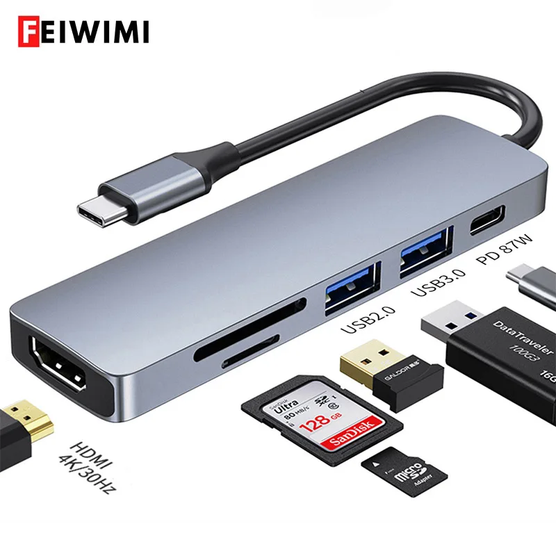 USB 3 0 Type C концентратор HDMI адаптер 4 к Thunderbolt с TF Card Reader слот PD для MacBook Pro/Air/Huawei