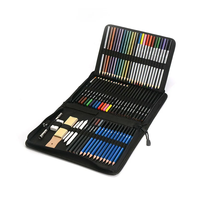 

72Pcs Drawing Pencils Set Sketch Colored Pencils Painting Set Watercolor Metallic Oily Complete Artist Kit Painting Art Supplies
