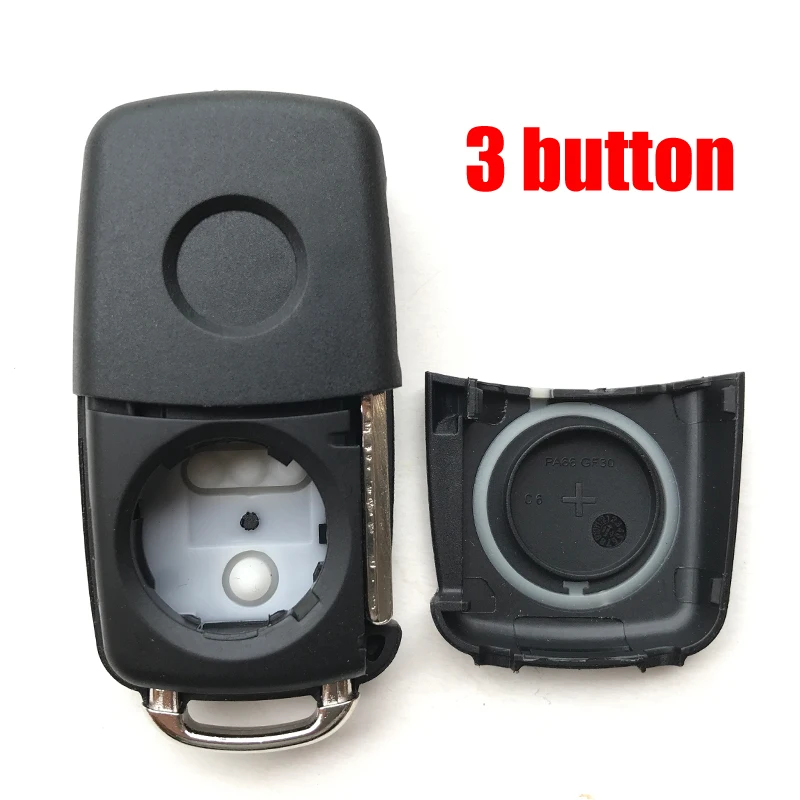 Чехол для автомобильного ключа с 3 кнопками 5K0837202AD VW VolksWagen Tiguan Touareg Golf Passat Polo Skoda