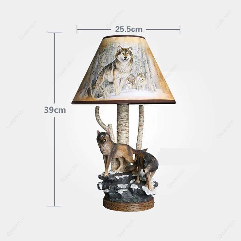 Современные настольные лампы с волком для гостиной лампа животными настольная
