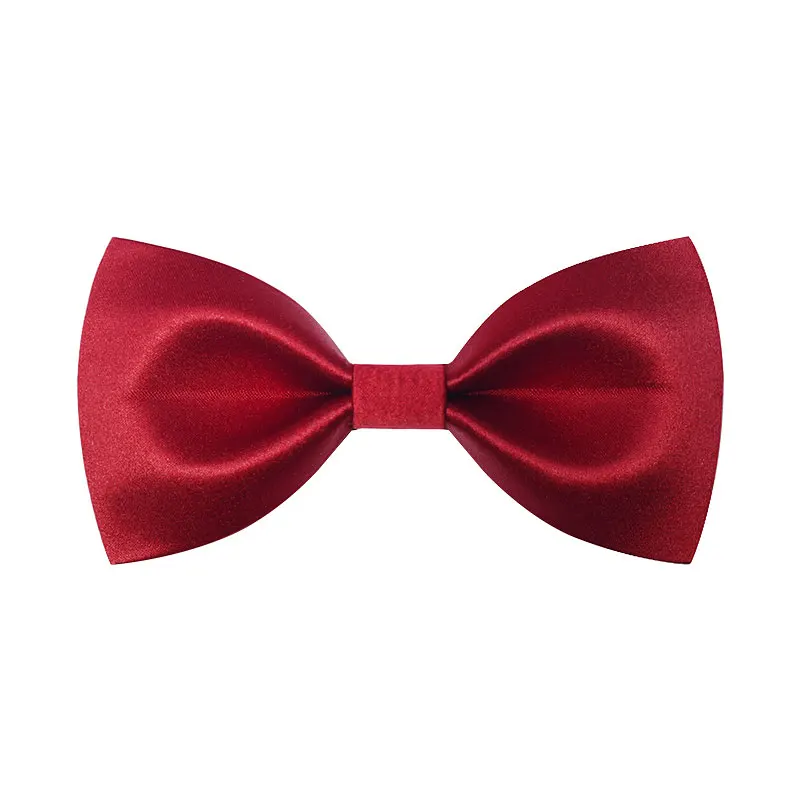 

2020 Brand New Fashion Men's Bow Ties Double Fabric Solid Color Bowtie Banquet Wedding Bridegroom Butterfly Tie with Gift Box