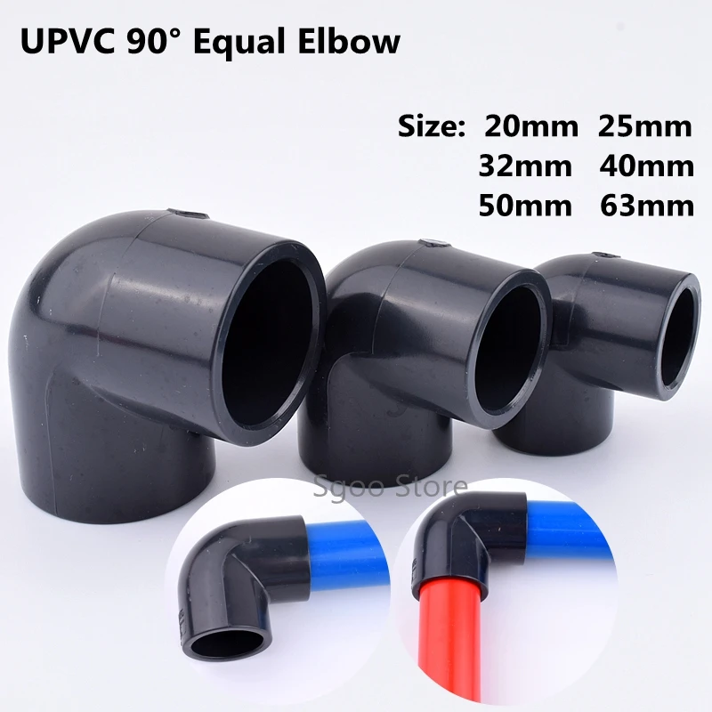 

2~10Pcs ID 20-63mm Hi-quality UPVC Pipe 90° Equal Elbow Connector Garden Irrigation Connector Aquarium Adapte Water Supply Pipe