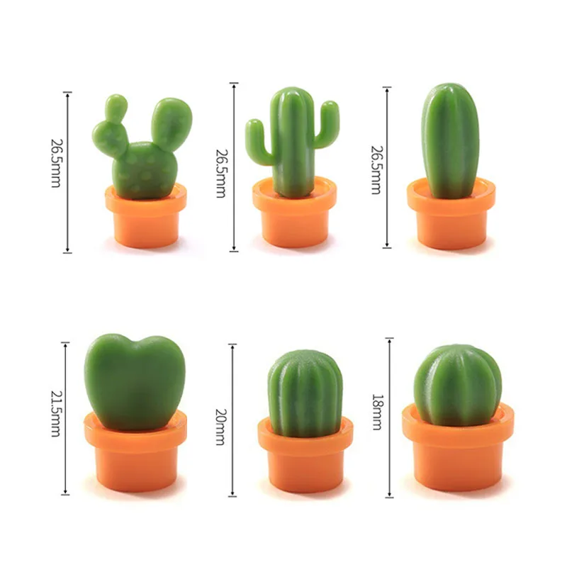 

Cactus Magnetic Refridgerator Magnets Succulents Potted Magnetic Stickers Cactus Stereo Refrigerator Magnet Message Sticker