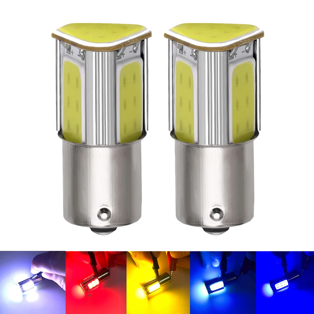 2 шт. p21w bay15d ba15s P21/5 Вт 1156 1157 led COB 12v авто тормоз светильник белого цвета