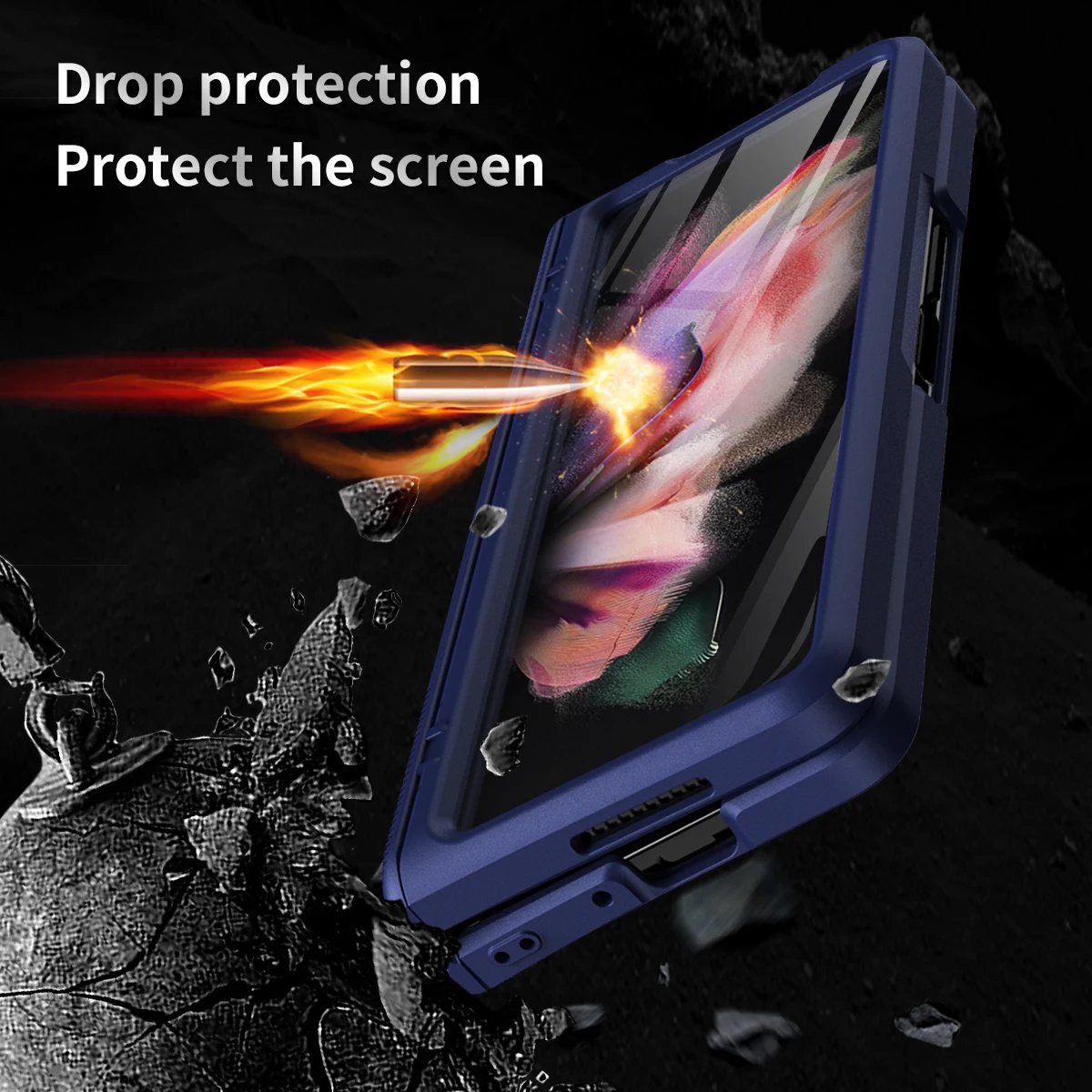 cases for samsung galaxy z fold 3 5g phone case hinge heavy armor 360 full protection hard pc phone cover with front glass flim free global shipping