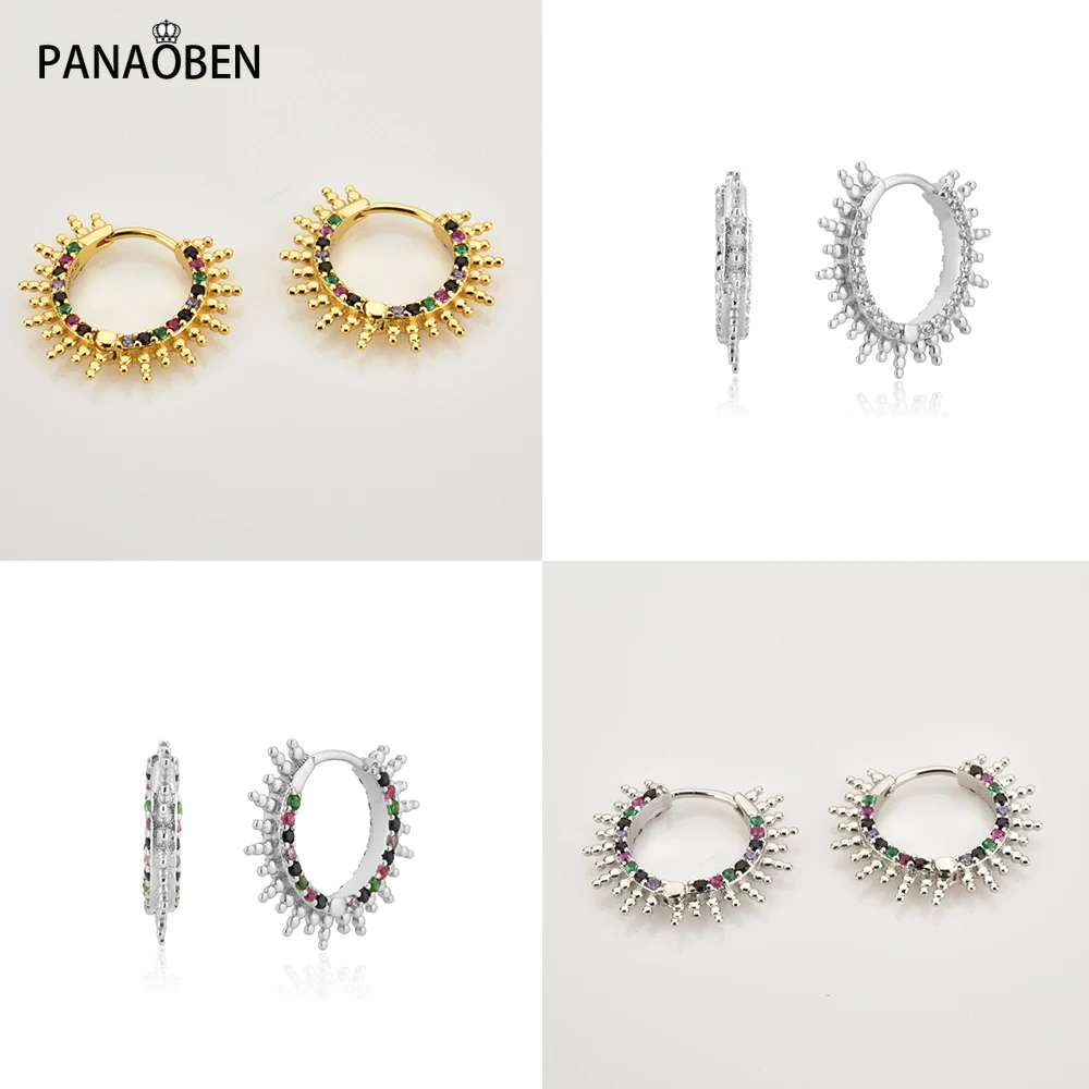 

Женские серьги-кольца из серебра 925 пробы с цирконом