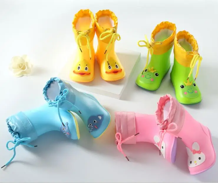 TYY Hot New Fashion Classic Children Rainboots PVC Rubber Kids Baby Cartoon Shoes Children's Water Shoes Waterproof Rain Boots