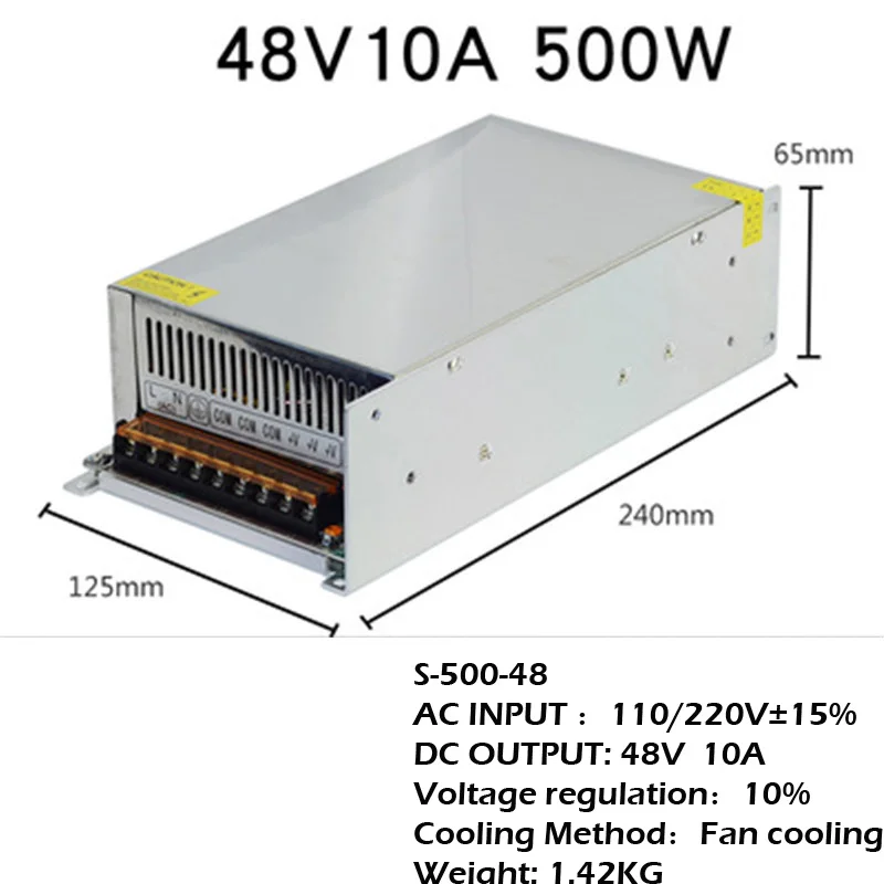 Источник питания Transform AC220V в DC24V 36V 48V Импульсный источник 500 Вт 600 800 1000 Мощный