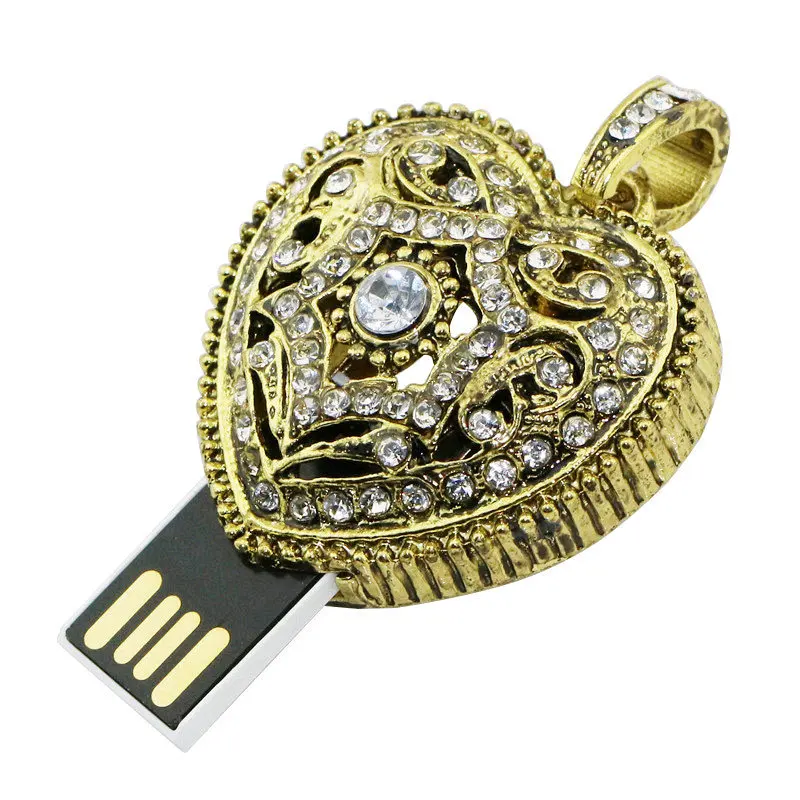 Usb флэш-накопитель 128 ГБ памяти Usb 2,0 металлический прозрачный Usb флеш-накопитель 4 ГБ 8 ГБ 16 ГБ 32 ГБ Флешка Ретро Флеш-накопитель сердце для любви