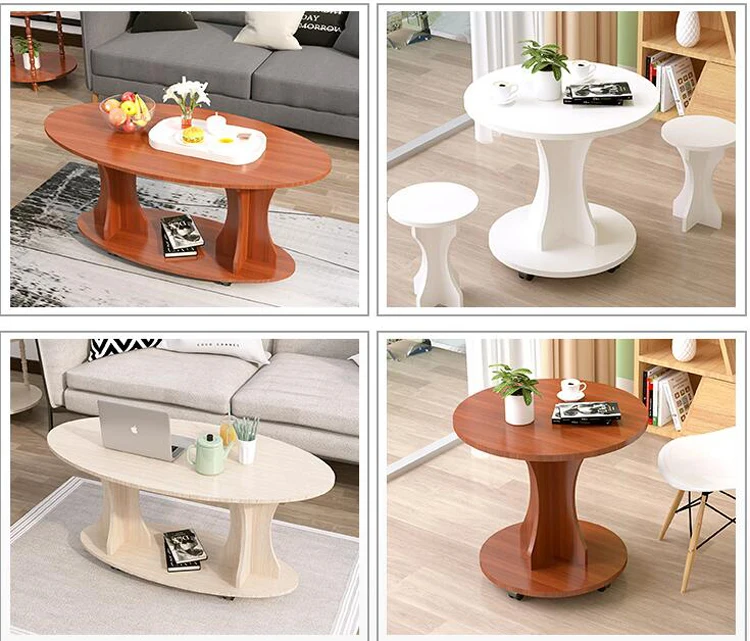 Простой современный подвижный угловой боковой столик журнальный для гостиной