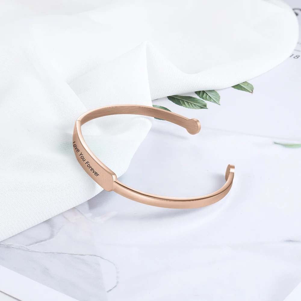 Браслет манжета с гравировкой имени на заказ позолоченный|Индивидуальные