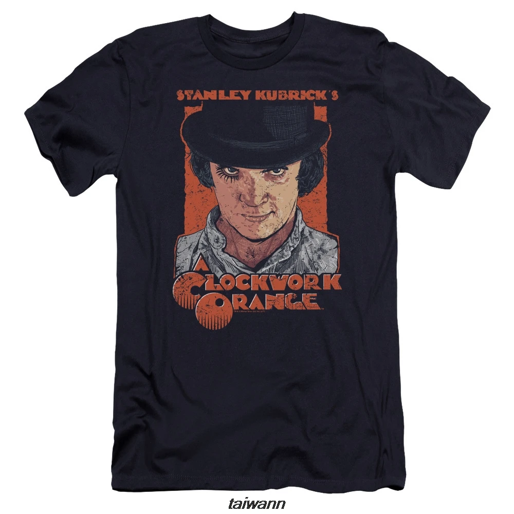 

t shirt men novelty tshirt A Clockwork Orange Premium Canvas Premium Shirt - Sinister Stare