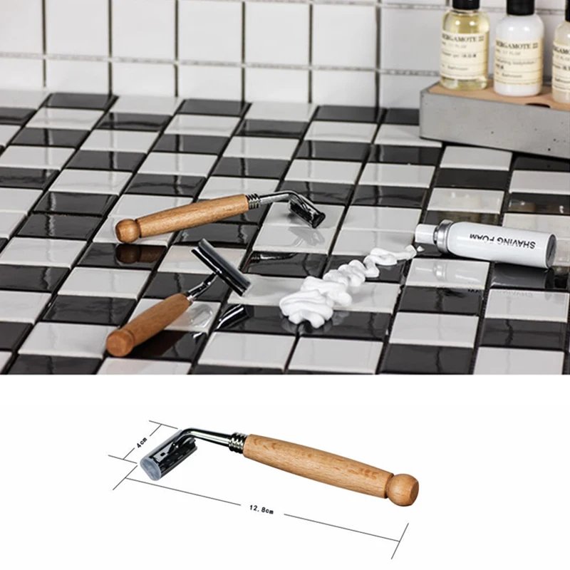 Бритва с натуральной деревянной ручкой безопасная бритва из нержавеющей стали