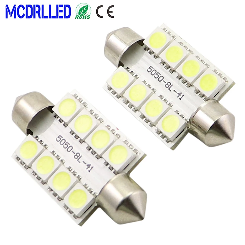 

Mcdrlled 4PCS 12V 24V C5W C10w Led Light Festoon 41mm Bulbs Car Interior Dome Lamp License Plate Reading