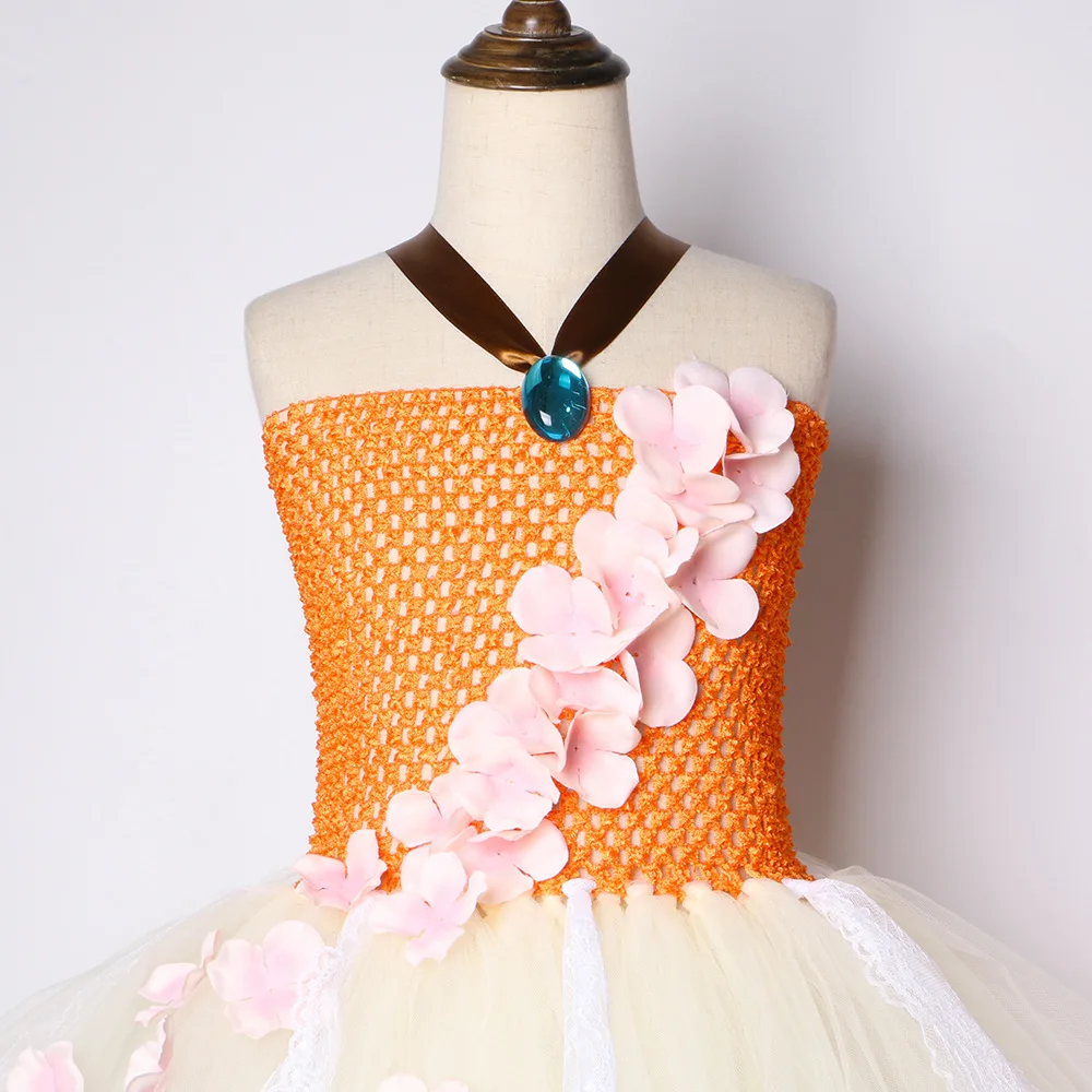 Пачка Моаны для девочек на Хэллоуин детское платье дня рождения кружевное