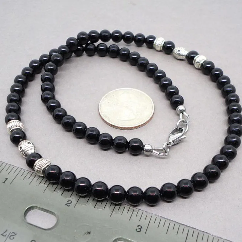 Мужское ожерелье из черного оникса искусственная работа для мужчин парней пап