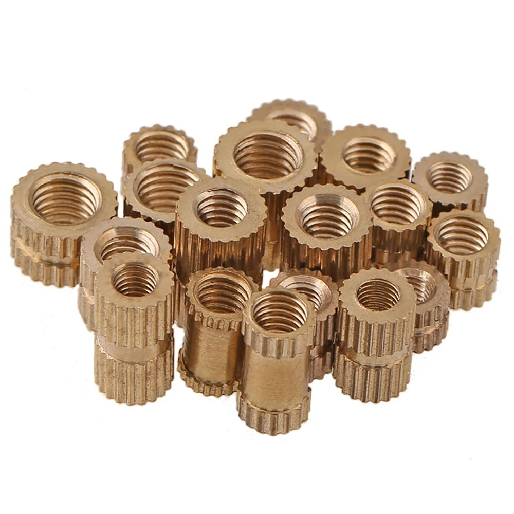 10Pcs 6#-32 Brass Hot Melt Insert Nut Injection Molding Knurled Thread Inserts Nuts Through Hole Embedded Nutsert OD5mm - купить по