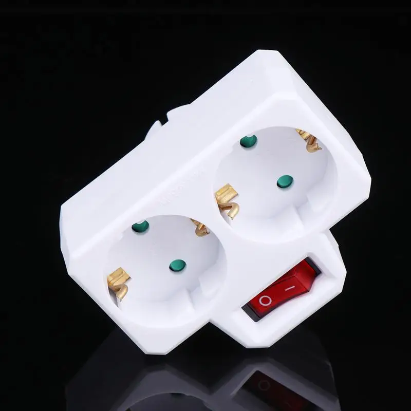 Европейская штепсельная вилка 16 А 250 В С переключателем 2 контакта дорожная