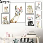 Лама панда Альпака леопард лев мультфильм алмазная живопись полная квадратнаякруглая, Детская комната Декор