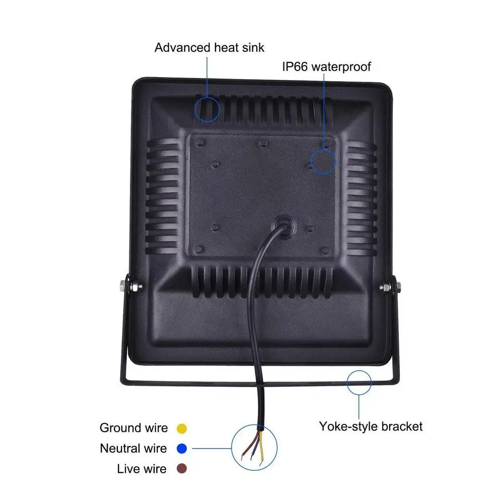 

100W LED Flood Light Outdoor, 8500lm Daylight White 6500K, 500W Halogen Bulb Equivalent, Waterproof IP66 Super Bright Outdoor Se