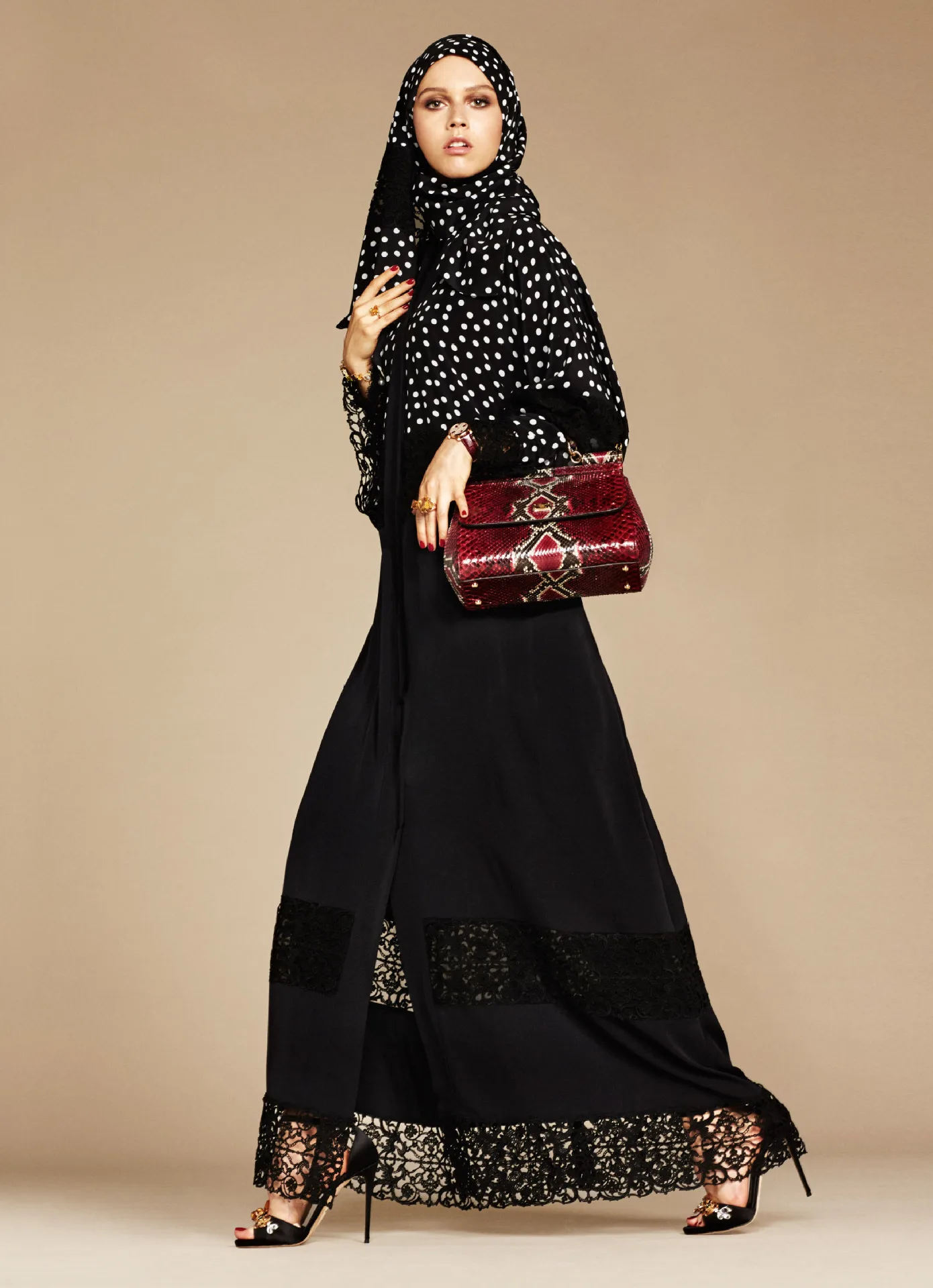 

Abaya Muslim Dress Caftan Marocain Islamic Clothing for Women Ramadan Dresses Dot Print Lace Patchwork Cardigan Dress TA1805