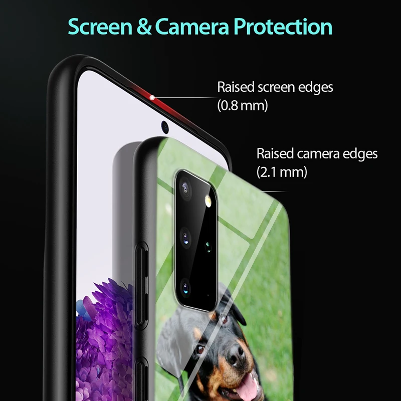 

Rottweiler dog for Samsung S20 Ultra Plus A91 A81 A71 A51 UW A41 A42 A31 A21 A21S A11 5G Bright Black Phone Case