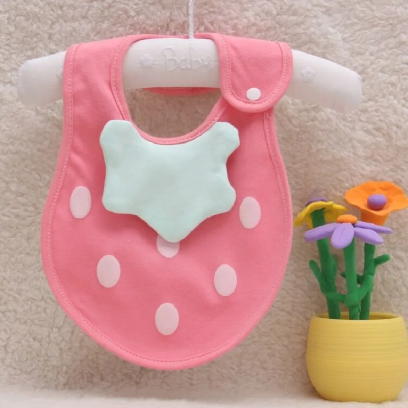 Baby Cotton Waterproof Bib Stereo Strawberry Toddler Saliva Towel 0-3 Years Old Play Cloth Feeding | Детская одежда и обувь