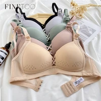 finetoo new breathable bralette seamless sexy lingerie simple push up bra cross lace front closure women underwear wirefree bras