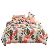modern nordic leaf print bedding set bed linen single double queen king quilt covers bedclothes duvet cover set with pillowcase