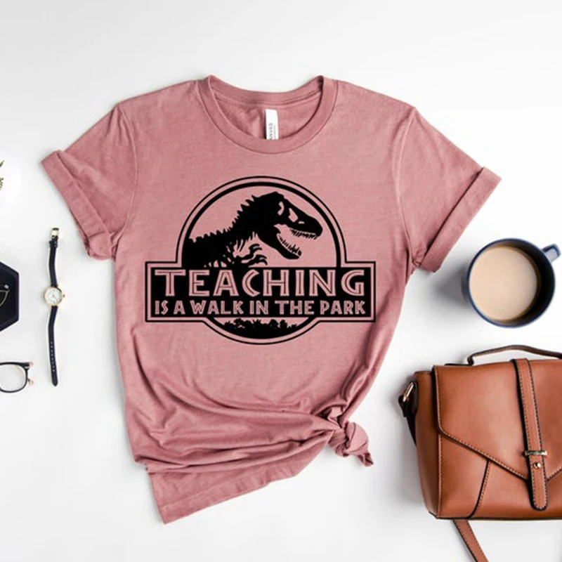 

teacher Fashion Printed Round Neck Short Sleeve T-Shirt