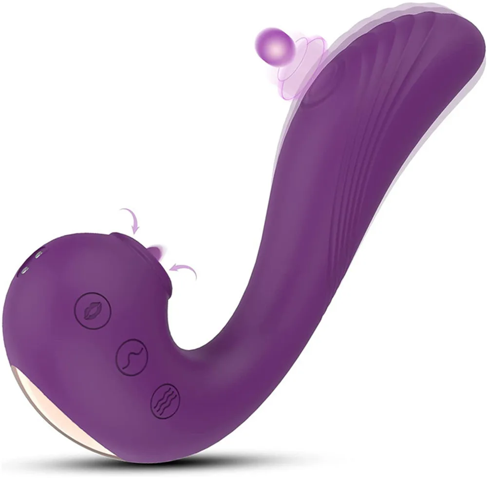 Powerfull flapping 3 in 1Drop shipping clitoral tongue vibrator sucker women vibrating sucking licking vibrator sex toys