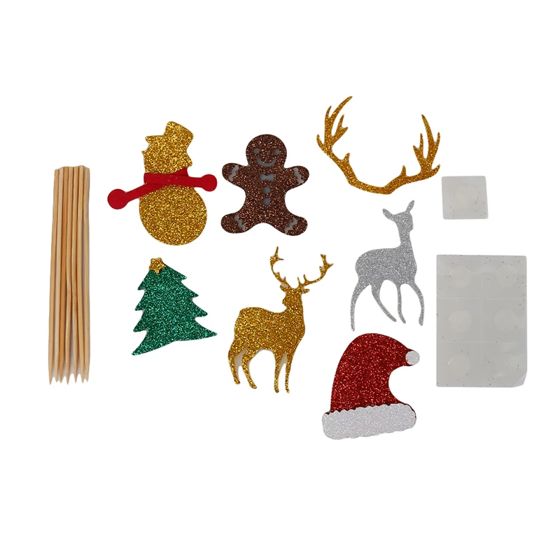 1 упаковка торт Топпер олень Рождественская елка торт-снеговик вставлены карты