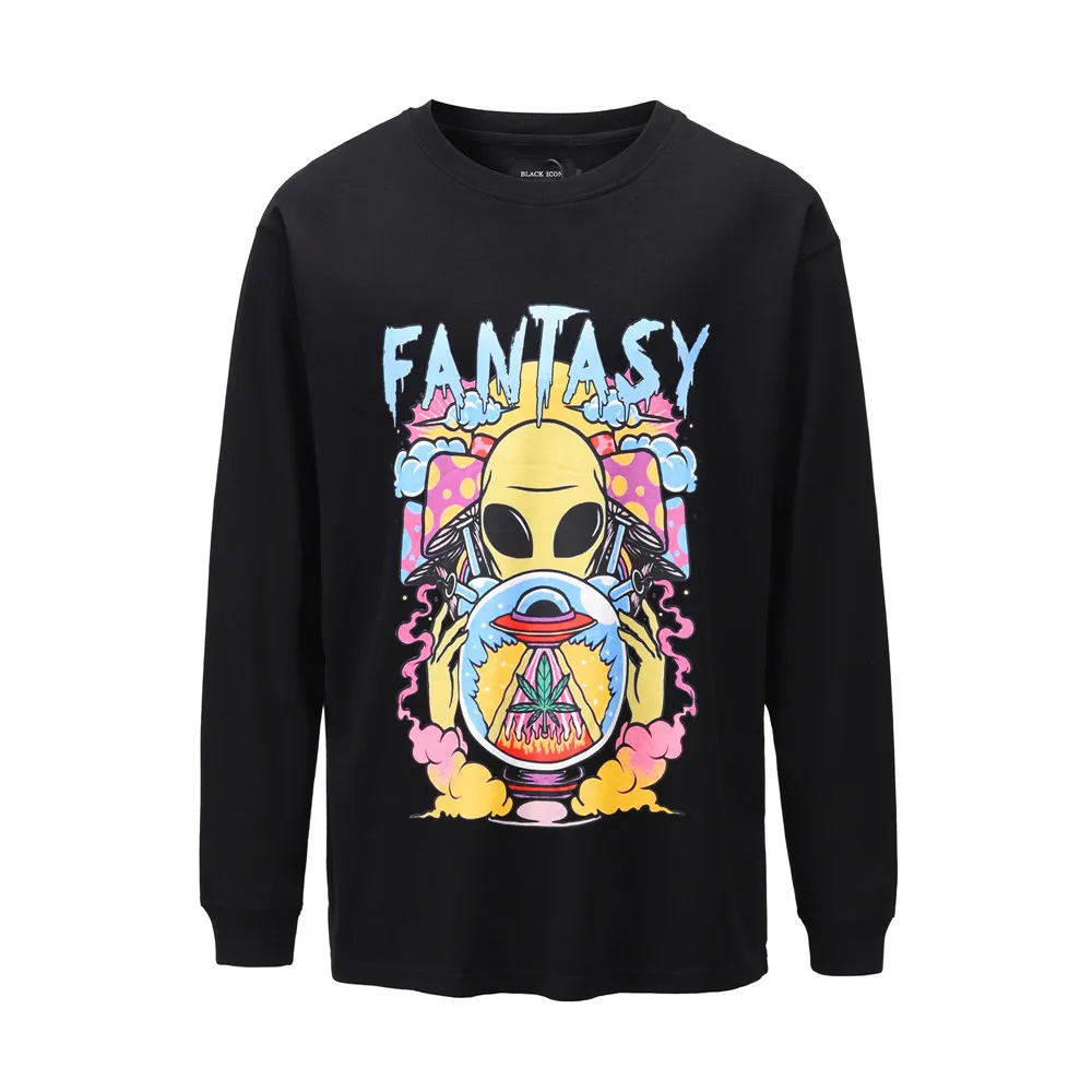 

Alien Printed Long Sleeve Sweatshirt For Man Men's Euro American Fashion Round Neck Pullover Lazy Fashion Loose Pullover