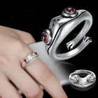 Wgoud регулируемое кольцо на палец с милым животным лягушкой для женщин и мужчин винтажное креативное кольцо в стиле панк с фигуркой животного ювелирное изделие на День святого Валентина