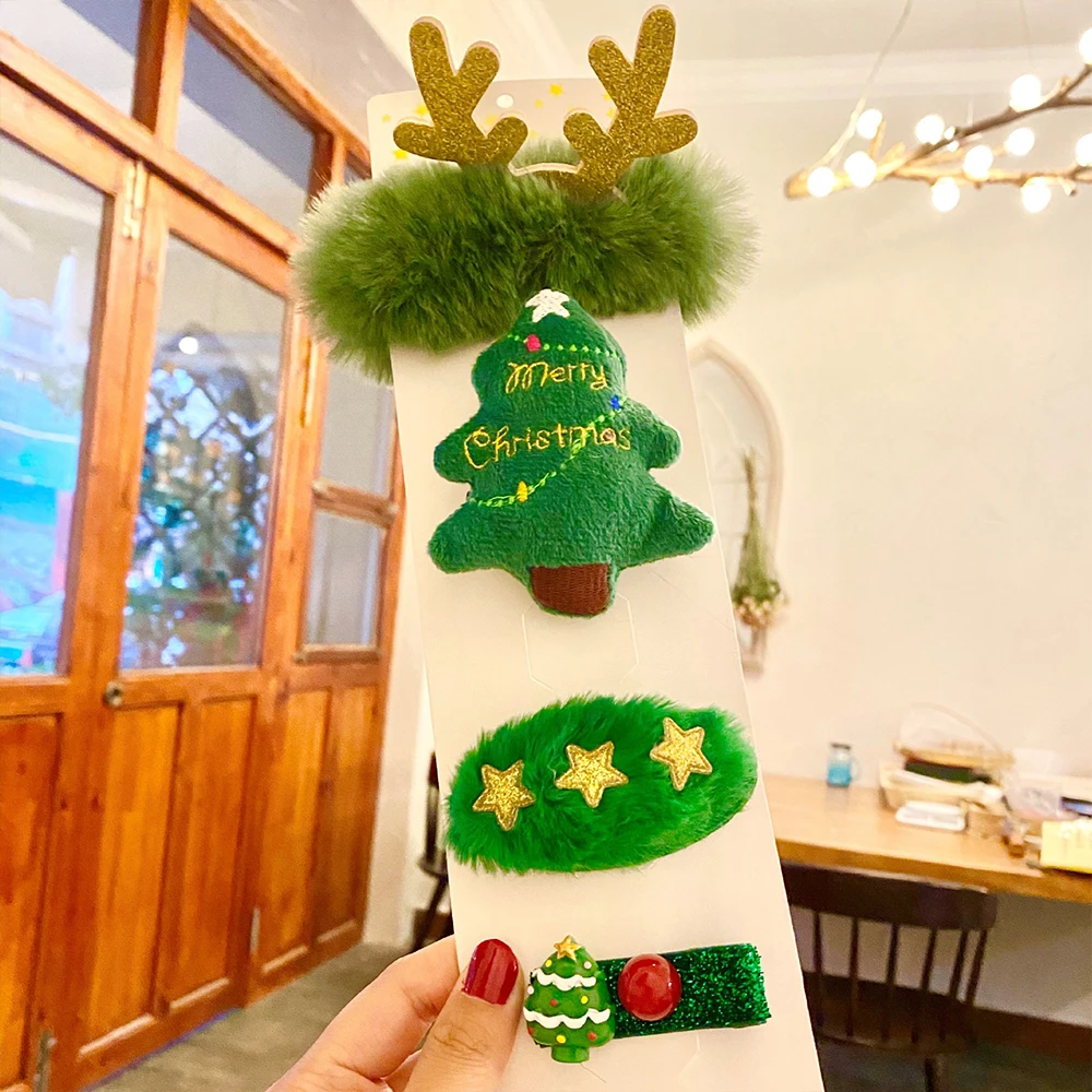 

Christmas Hair Accessories Rubber Band Brooch Set Christmas Gift Home Decor Christmas Decoration Enfeites De Natal Gifts