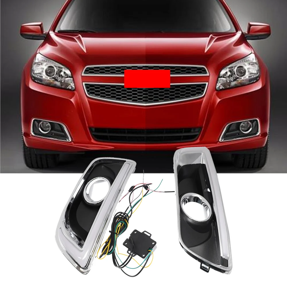 

1set LED DRL Daytime Running Light yellow turn lamp Relay Daylight For Chevrolet Chevy Malibu 2011 2012 2013 2015