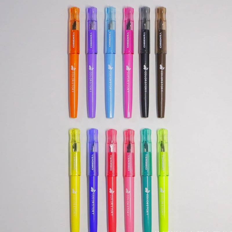 

12pcs/set colors sweet office for school 2020 Fountain pen Nib 0.5mm Student supplies cute pens for writing highlighters 3557