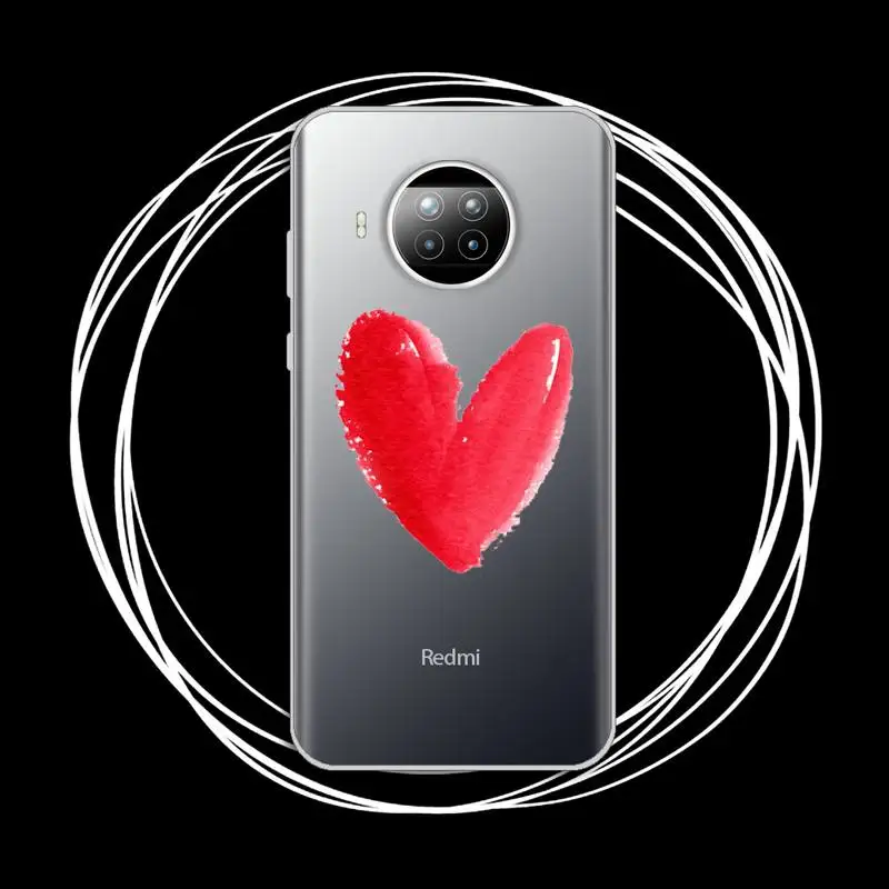 

cute love Phone Case Transparent for xiaomi redmi note 8 9 9s 11 10t lite pro