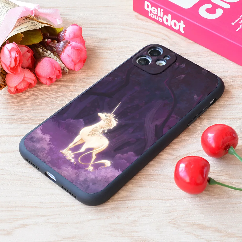 

For iPhone Unicorn In A Lilac Wood Print Soft Matt Apple Case