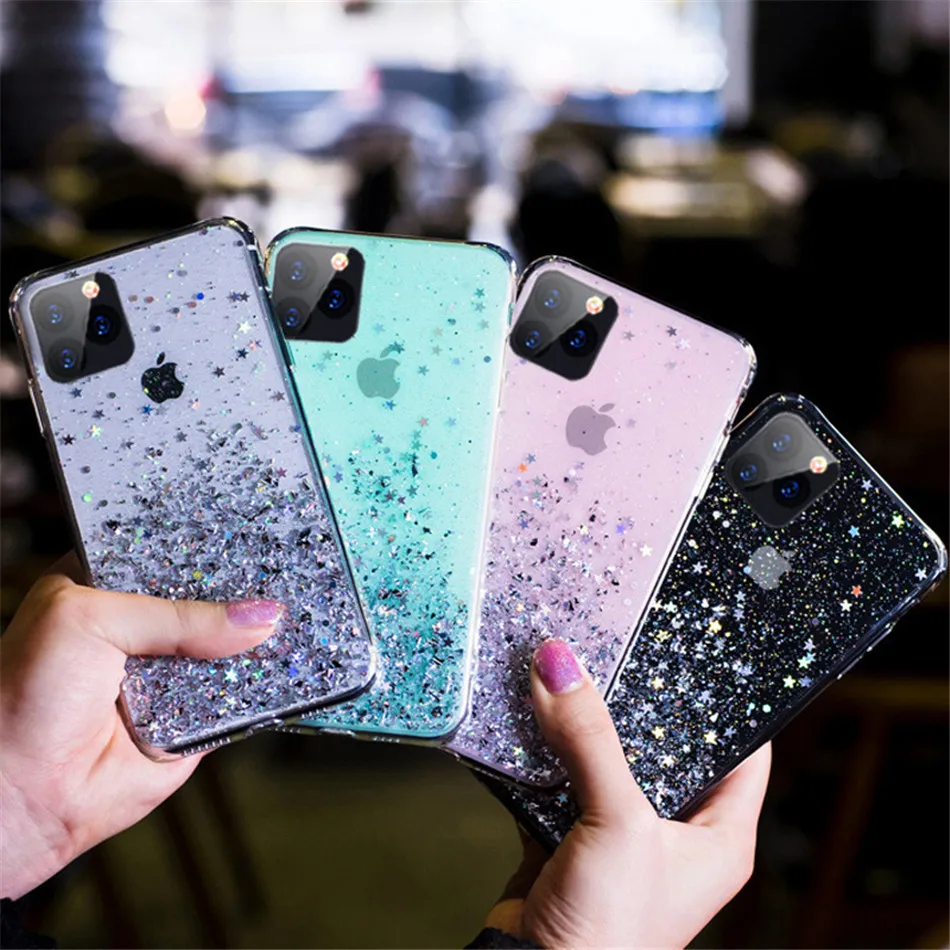 Moskado Блестящий Прозрачный мягкий кремний чехол для телефона для iphone 11 XS Max XR X 8 7 6 6S Plus шикарная модная задняя крышка