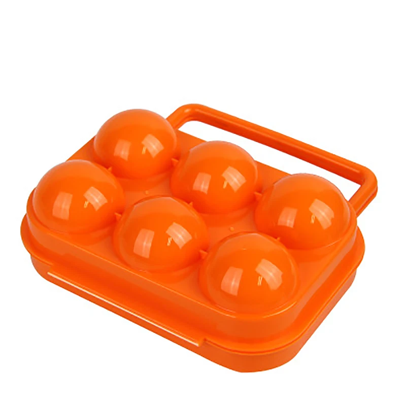 Orange 6 Пластиковый ящик для хранения, складной держатель для яиц на 12 лет, контейнер для хранения на открытом воздухе, для кемпинга, для пикника, чехол для хранения с ручкой - Цвет: Orange 6