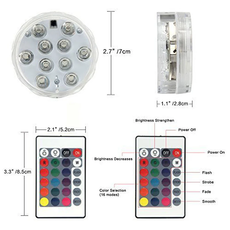 

Led Submersible Light For Home Garden Party Decoration Remote Control LED